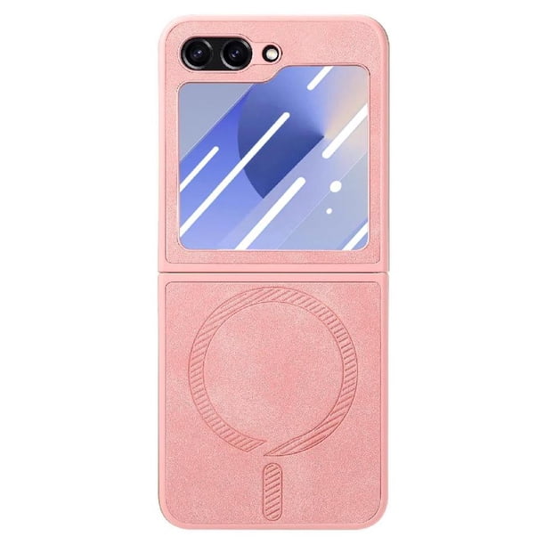 Magnetic Slim Case for Samsung Galaxy Z Flip 6 with Camera Guard & Anti-Scratch Back Pink