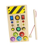 Magideal - Panel De Control De Madera, Interruptor, Tablero Ocupado De Juguete Para Niños Y Niñas, Juguete De Madera Preescolar