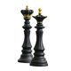 thumbnail image 4 of 2 Uds Escultura De Ajedrez Internacional Adorno Estatuilla Accesorios Negro Rey Reina, 4 of 5