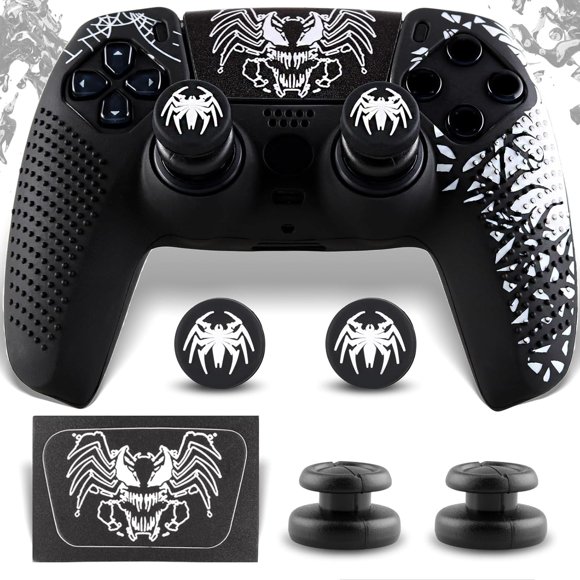 Kit de cubierta de silicona blanco y negro SoAegis para PS5