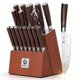 thumbnail image 1 of Juego de cuchillos imarku de 18 piezas de acero inoxidable con bloque de madera, 1 of 7