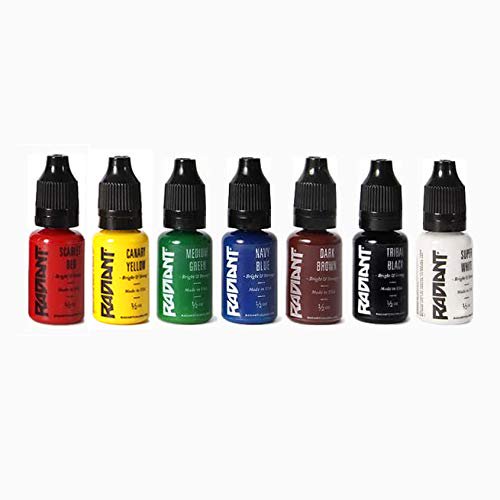 Tinta para tatuaje Radiant Colors - Set de 7 colores de 15 ml