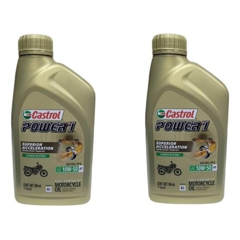 Pack 2 Aceite De Moto Castrol 10W 50 Full Sintetico Original