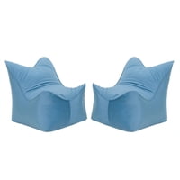 Bodevir - Set Pouf Potter 1C Felpa Azul Petroleo