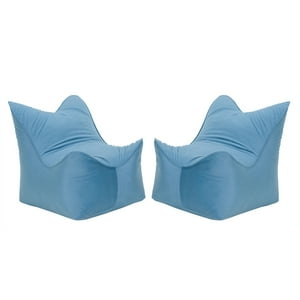 Bodevir - Set Pouf Potter 1C Felpa Azul Petroleo