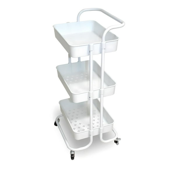 Carro Organizador Multiuso Blanco Bandejas Plásticas