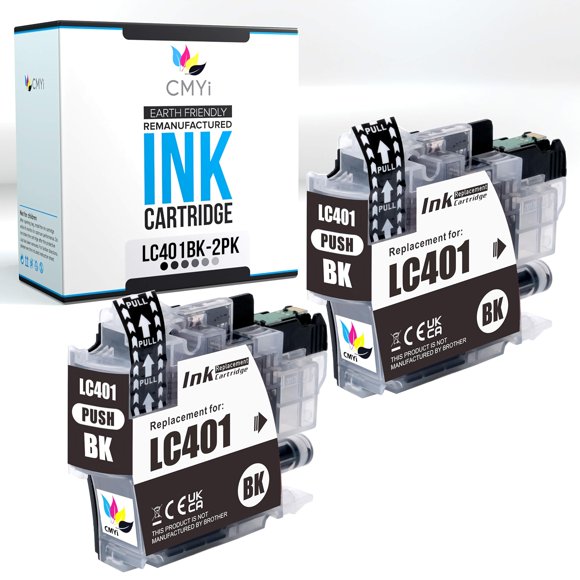Cartucho de tinta negro CMYi LC401 de reemplazo, paquete de 2
