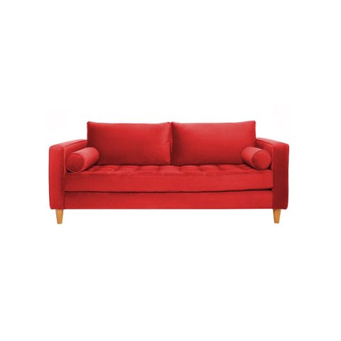 Barra Design - Sofá Charm 3C Felpa Rojo