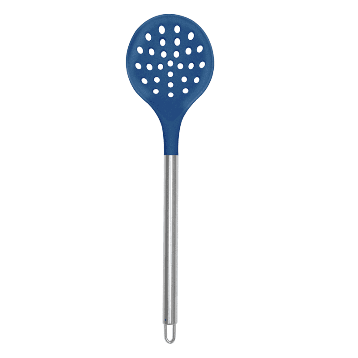 Espumadera Silicona Mango Acero Azul Fta