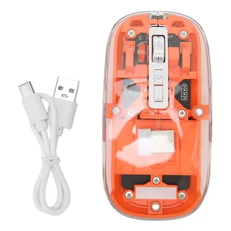 Leon Import - Mouse Computadora Inalámbrico Transparente Bt5.1 2.4g