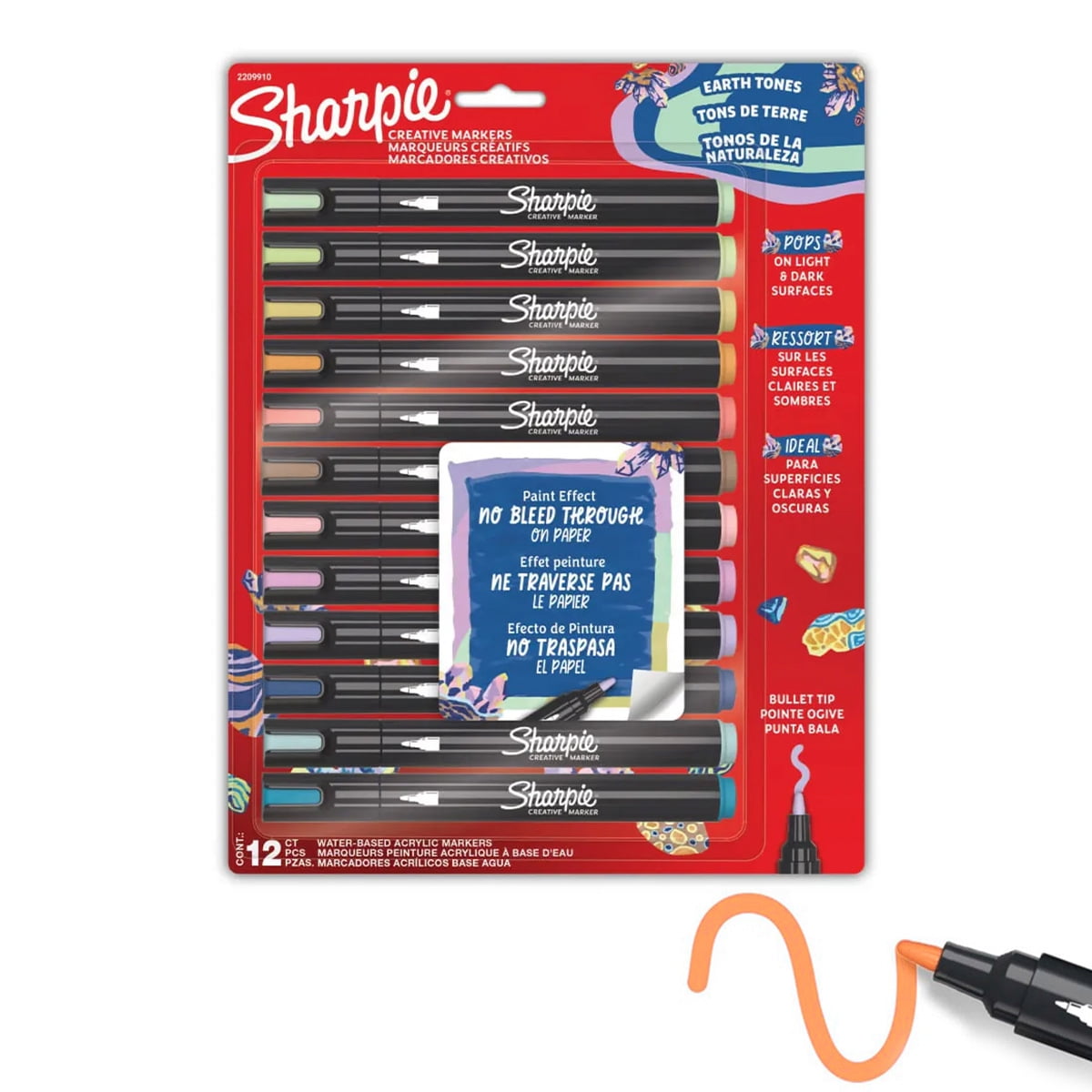 Set 12 Marcadores Sharpie Acrylic Punta Redonda Naturaleza