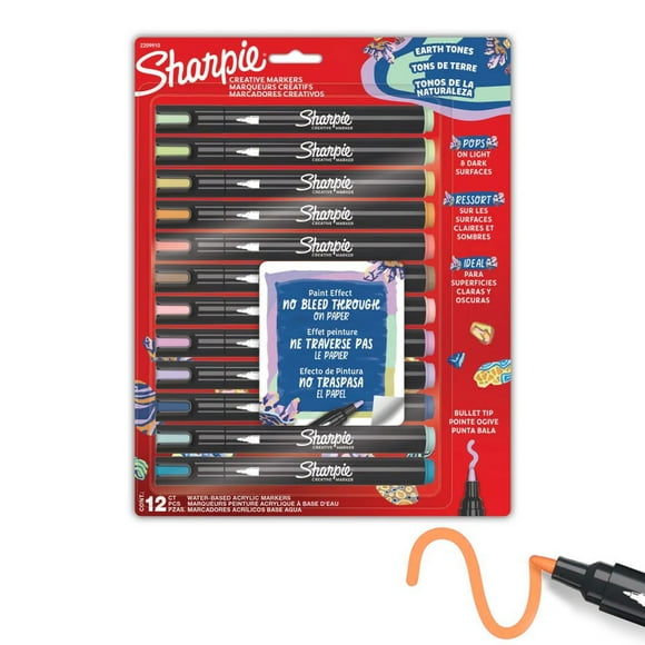 Set 12 Marcadores Sharpie Acrylic Punta Redonda Naturaleza