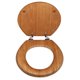 thumbnail image 3 of Asiento de inodoro de madera PUCOINA redondo con bisagras de metal cromado, 3 of 7