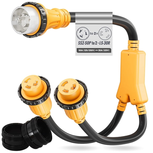 Adaptador de corriente MECMO SS2-50P a 2x L5-30R, cable de 0,9 m