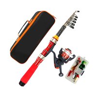 Magideal - Caña De Pescar Para Niños Y Caja De Aparejos Caña De Pescar Para Niños Equipo Versátil Ligero Vara Roja