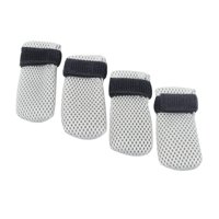 Magideal - 4 Uds. De Cubiertas Para Pies De Mascotas, Protector De Patas, Zapatos Antiarañazos, Botas De Gato De Malla Suave Ajustables Para Baño De Gatos, Corte Gris S