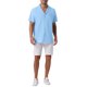 thumbnail image 2 of INSPIRE CHIC Camisas de Lino para Hombre Cuello Campamento Manga Corta Botón Abajo Camisas de Playa de Verano 2XL Azul, 2 of 6