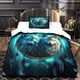thumbnail image 3 of Juego de funda nórdica 3D con diseño de lobo, ropa de cama ligera con cierre de cremallera para niños, adolescentes y adultos (2 piezas, individual)., 3 of 3