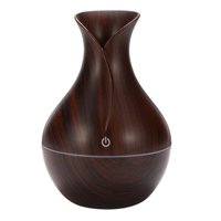 Importclick - Humidificador Aromatizador 130Ml Jarrón Madera Con Led Y Usb