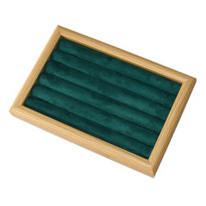 Ioensy - Bandeja De Exhibición De Joyería, Soporte De Joyería Para Aparador, Transmisión En Vivo, Centro Comercial, Madera Amarilla, Verde