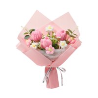 Bothyi - Ramo De Tulipanes De Ganchillo, Arreglos Florales Artificiales Creativos, Regalo Romántico, Rosa