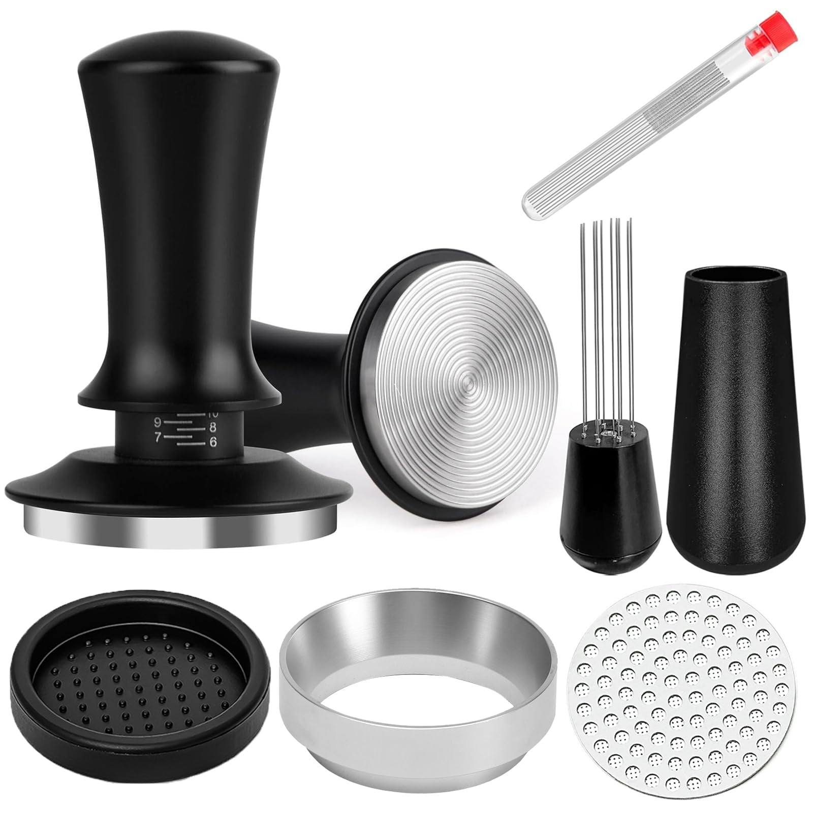 Kit De Accesorios Para Espresso Hengyda De 58 Mm Con Tamper Y Embudo Dosificador