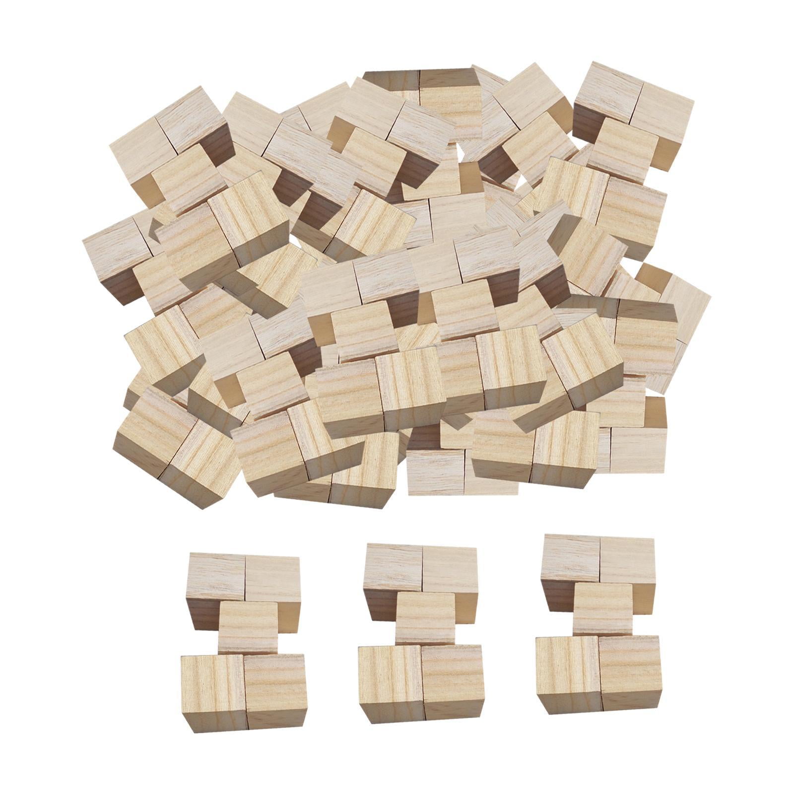 Magideal - 500x Bloques De Madera, Bloques De Construcción De Madera, Bloques De Conteo De Artesanía En Madera, Bloques Cuadrados, Cubos De Madera Para Manualida 1 Cm