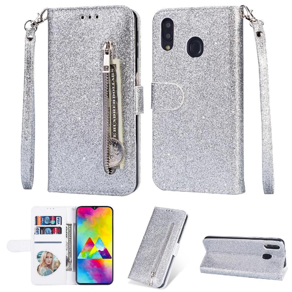 Funda Para Foxdock Elegante Funda Samsung Galaxy A30/a20 Glitter Con Cremallera-ideal Para El Uso Diario