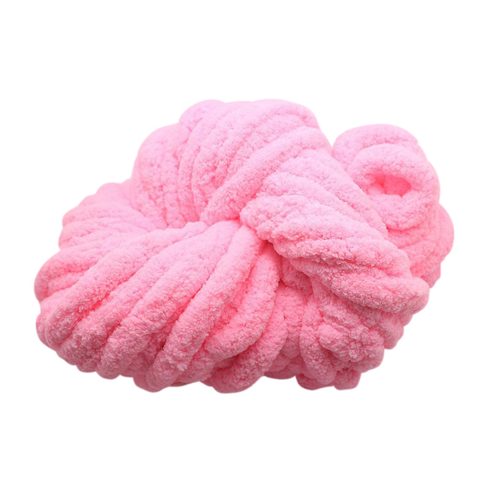 Magideal - Hilo Grueso De Chenilla, Hilo Súper Voluminoso, Hilo Grueso Lavable, Fibras Acrílicas Para Cama, Brazo De Ganchillo, Cojín Para Sofá Tejido Rosa