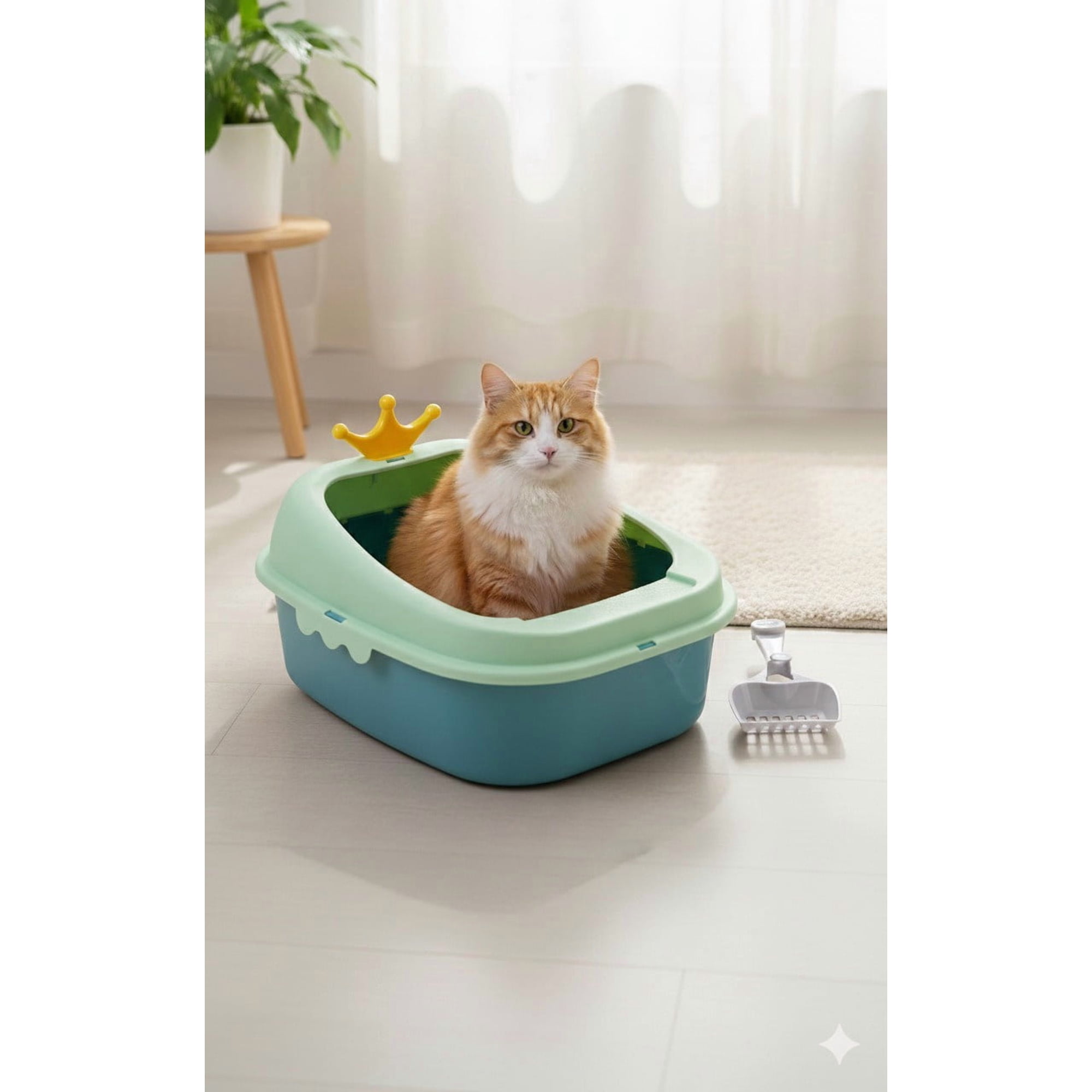 Arenero para gatos corona verde