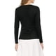thumbnail image 3 of INSPIRE CHIC Cárdigan de punto abierto con lazo al frente, manga larga, dobladillo con volantes, para mujer, regreso a clases, talla M, negro, 3 of 8