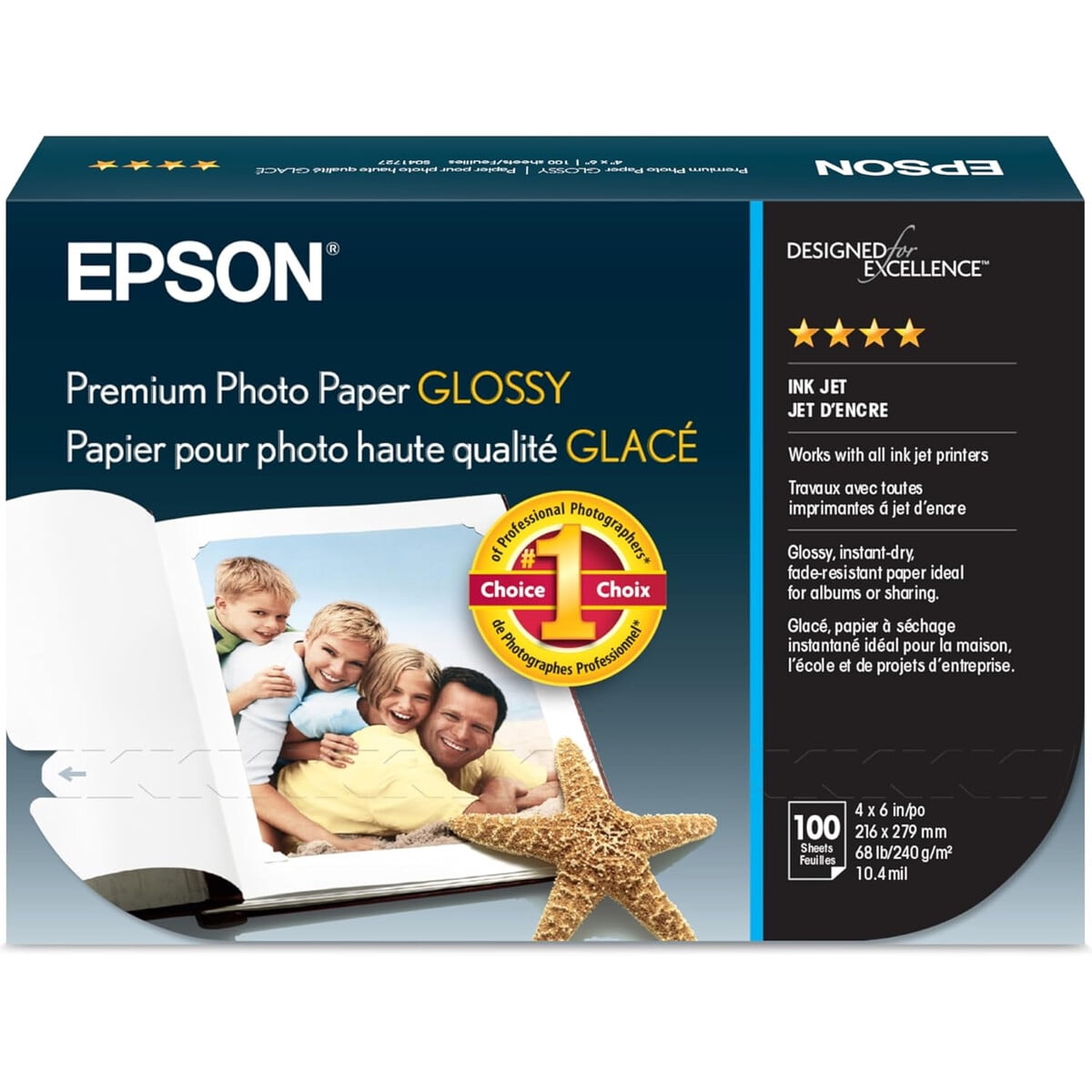 Papel Fotografico Epson Premium 4x6 High Gloss 100 Hojas