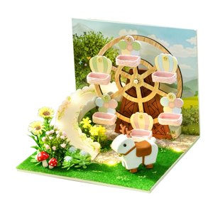 Magideal - Hecha A Mano, De Bricolaje, Mini Casa De Madera Con Cubierta A Prueba De Polvo, De Construcción De Casa Pequeña Para Niñas, Ni Rueda