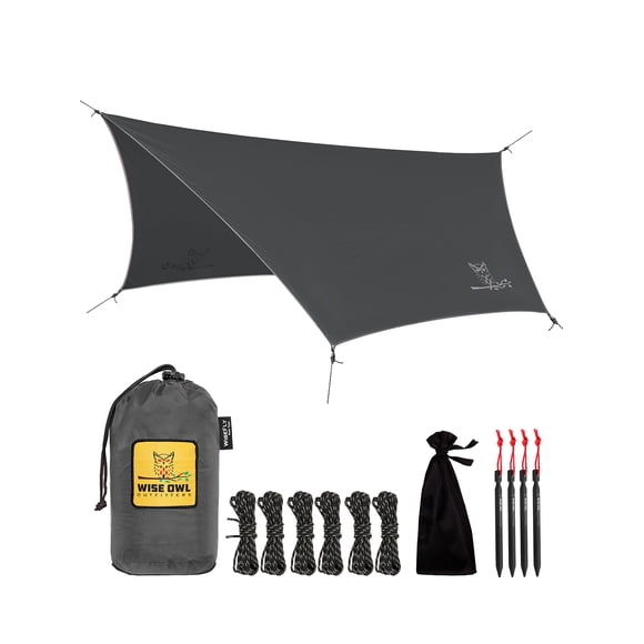 Lona de lluvia para hamacas, Wise Owl Outfitters, para acampar, 3 x 3 m