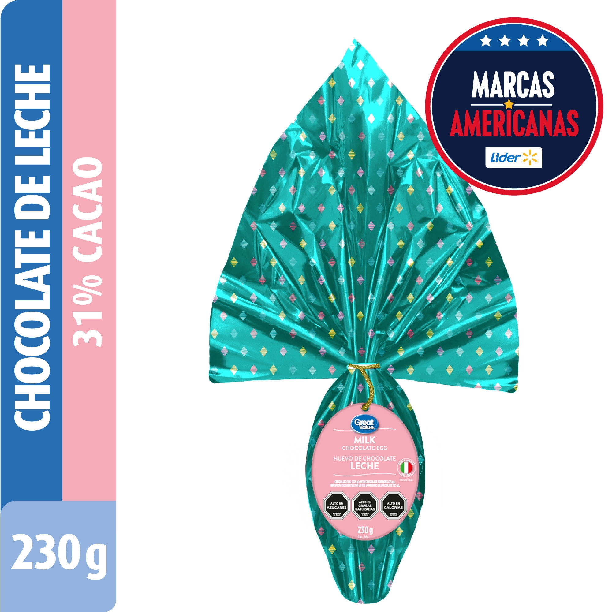 Huevo De Chocolate De Leche 31% Cacao 230 g Great Value