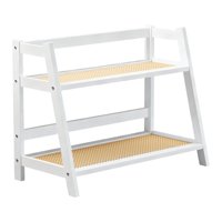 Bothyi - Estante De Bambú De Doble Capa Para Almacenamiento De Condimentos, Para Sala De Estar, Dormitorio, Hogar, Blanco S