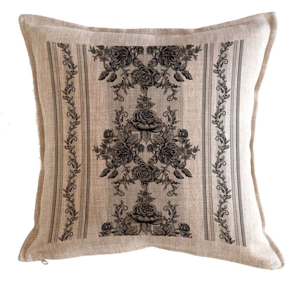 Tuyo Print - Cojín Francés Negro 45X45