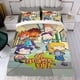 thumbnail image 4 of Todos Crecidos Conjunto de sábanas temático, trío de piezas, cómodo y amigable con la piel, diseño único, regalo de decoración para el hogar para familiares, amigos y fans, 90 cm * 190 cm, 4 of 6