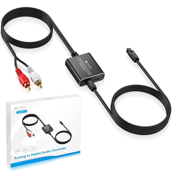 Convertidor de audio eSynic RCA a óptico con cable de 2,1 m