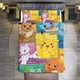 thumbnail image 1 of Pokmon 3 Piece Sets Full/Queen Size - Reversible Microfiber Quilts with Shams Soft Lightweight Bedspread Coverlet Comforter for All Season Bed Sheets, 1 of 4