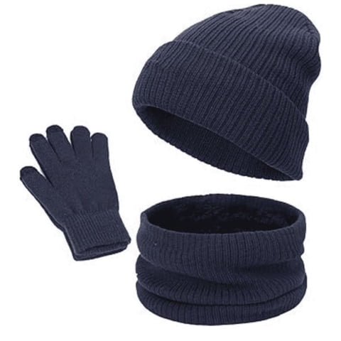 Mercado Ideas - Set Invierno: Gorro Polar, Cuello Polar Y Guante De Lana Para Jovenes Y Adultos Unisex