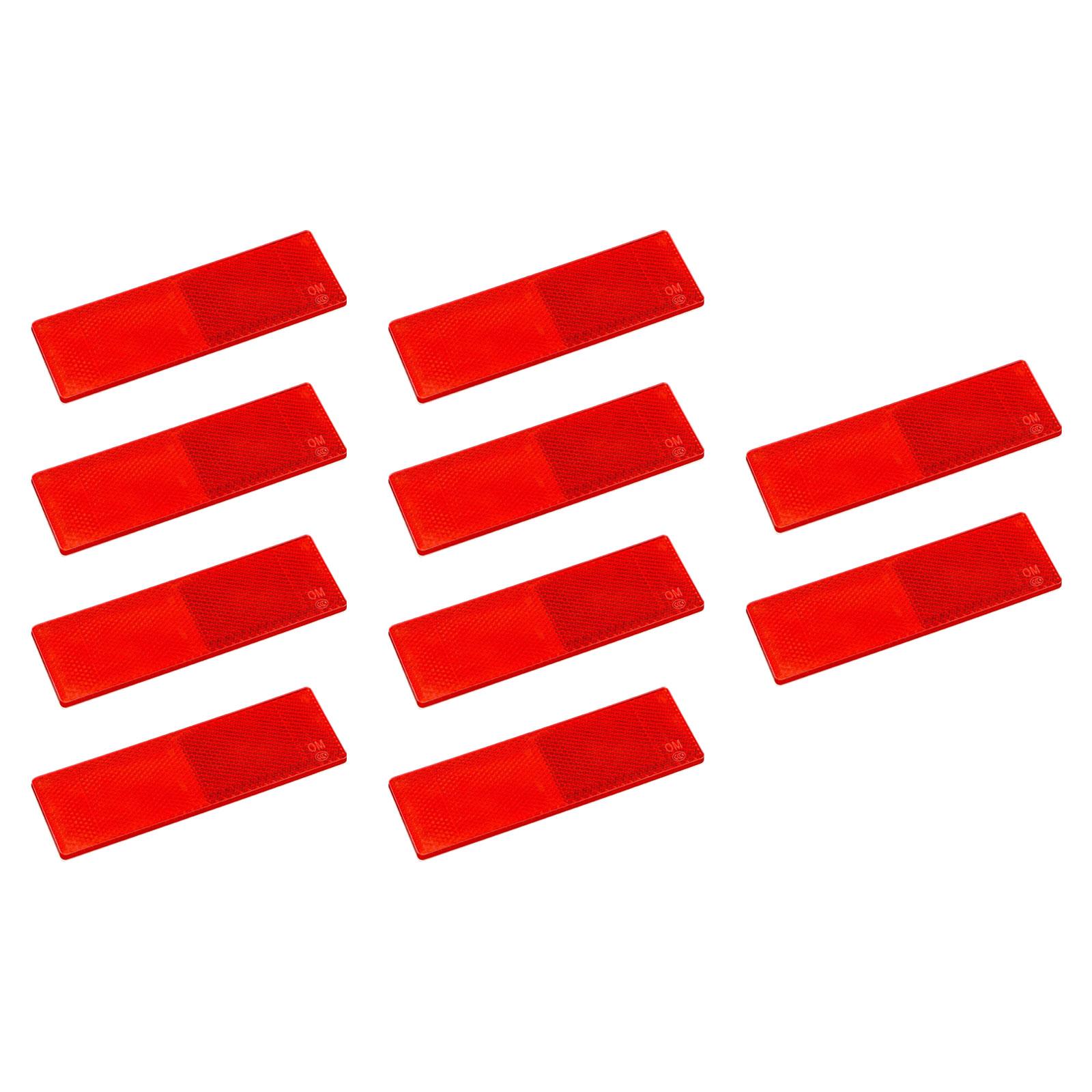 Magideal - 10 Pegatinas Reflectantes, Película Reflectante, Universal, Fácil De Aplicar, Señalización Reflectante Para Conducción Nocturna, Remolques, Bicicletas Rojo