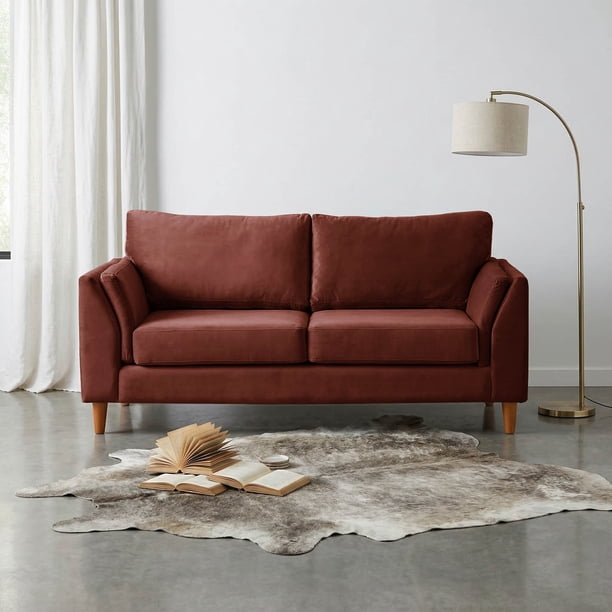 Sofa Milan 2C Con Resortes Pocket Tela Velvet Chocolate