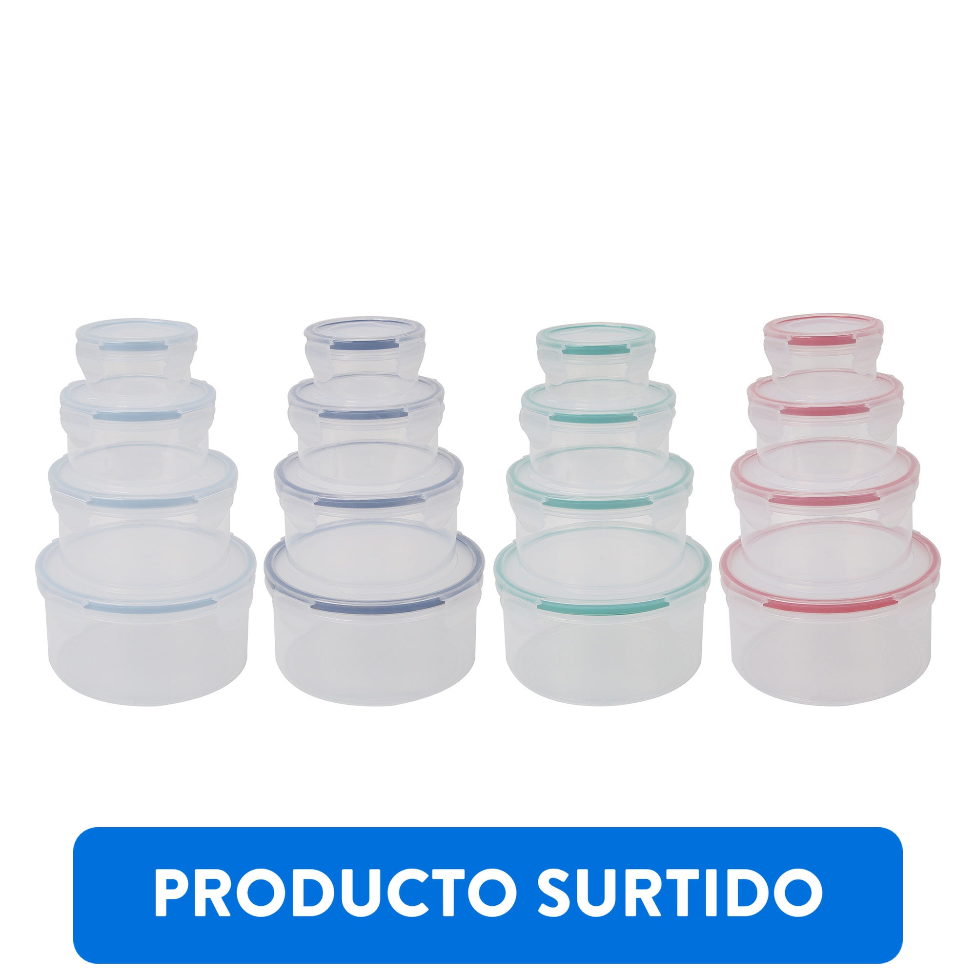 Haus - Contenedor Con Alitas Redondo Set 4, Producto Surtido