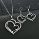 thumbnail image 4 of Vintage Style Double Hollow Love Heart Jewelry Set with Pendant Necklace, Earrings, Bracelet & Zircon Inlay, 4 of 4