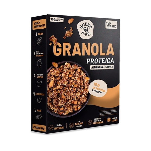 Granola Proteica Underfive Almendra Crunch, 300 g