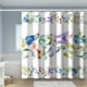 thumbnail image 1 of Transform Your Bathroom with our Botanical Watercolor Floral Shower Curtain Set - Includes 12 Hooks for Easy Installation!, 1 of 5