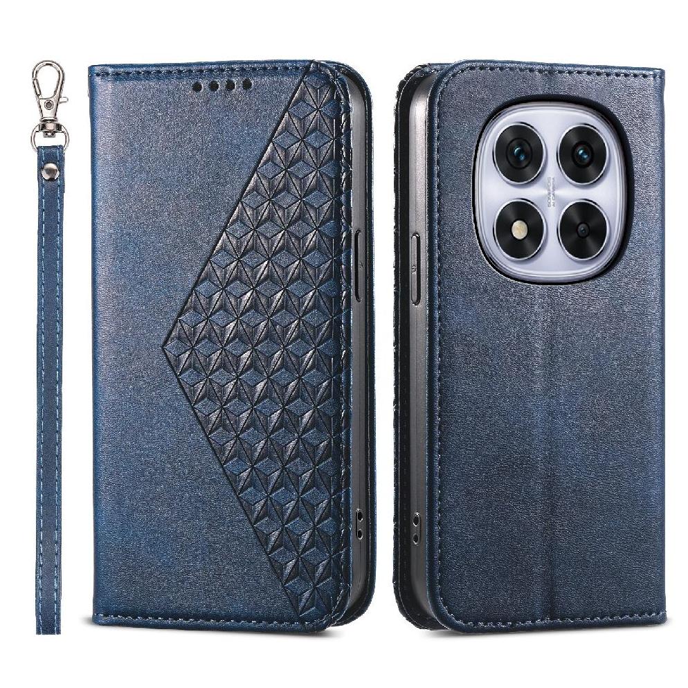 Funda Flip Foxdock Para Xiaomi Redmi Note 15 Pro Plus , Estilo Billetera Con Diseño Rombo, Correa De Mano Y Soporte, Uso Diario