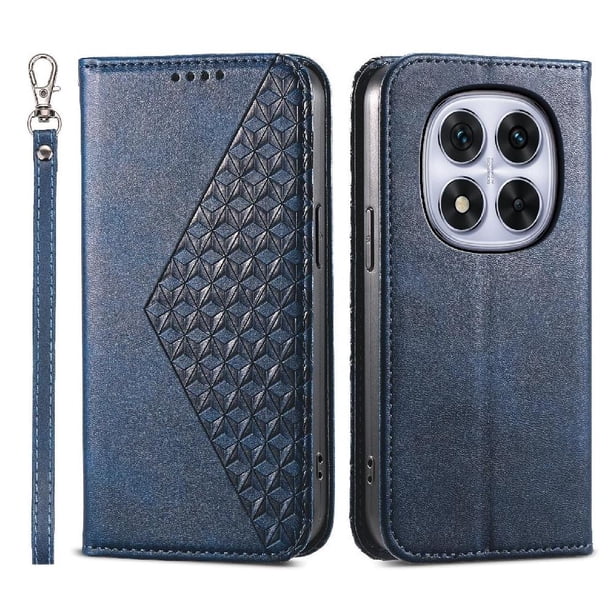 Funda Flip FOXDOCK para Xiaomi Redmi Note 15 Pro Plus , Estilo Billetera con Diseño Rombo, Correa de Mano y Soporte, Uso Diario