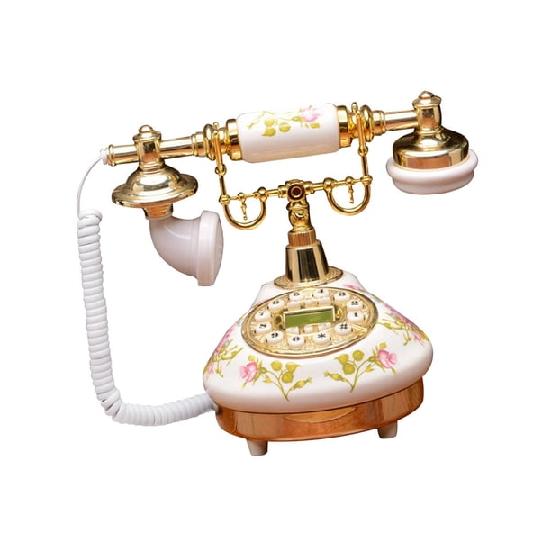 Teléfono Con Cable Antiguo, Escritorio De Cerámica Para Uso En El Hogar Y La Oficina, Teléfono Fijo Vintage